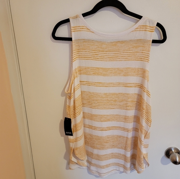 A.N.A. Tank Womens Size XL Casual Top Gold & White Stripes Easter Spring MSRP$29 - Picture 2 of 4